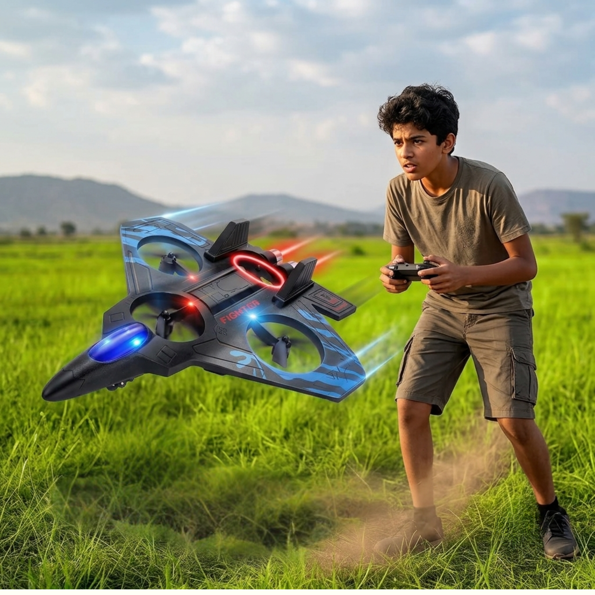 Remote control Fighter Jet with 360° Rotation