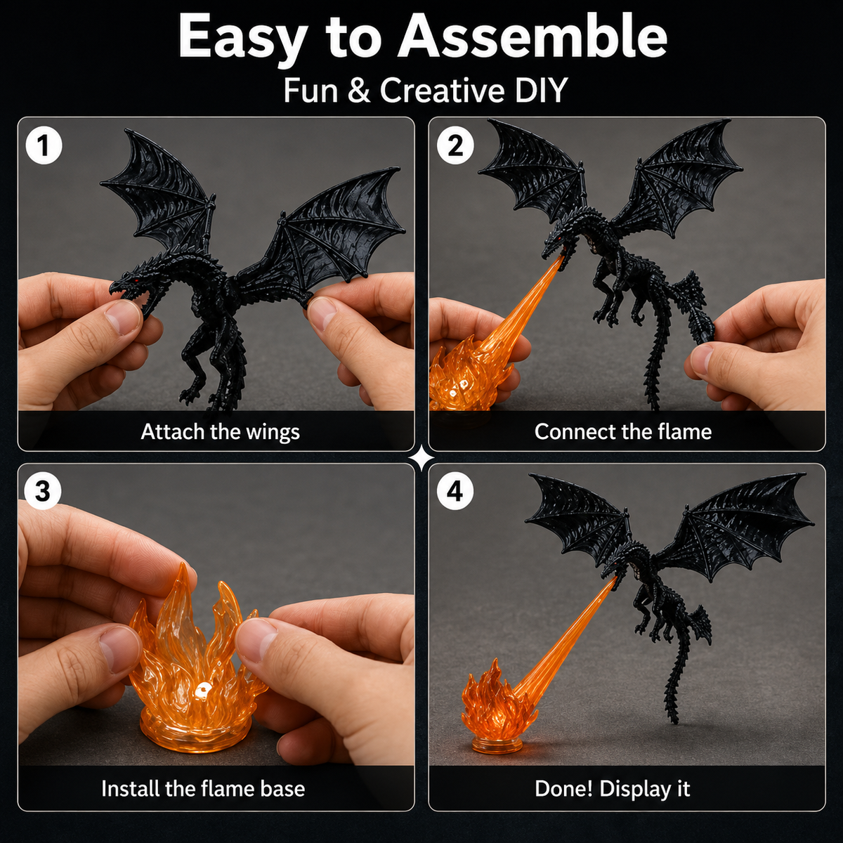 Dragon flame lamp
